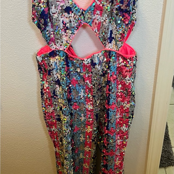 Nasty Gal Sequin Multicolor Jumpsuit - Picture 3 of 5
